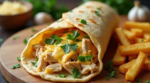 Cheesy Garlic Chicken Wraps Recipe